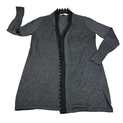 Soft Surroundings Cardigan S Gray Open Front Cashmere Artsy Boho Lagenlook Soft Foto 1 de 4