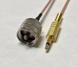 UHF Male PL-259 to 3.5mm 1/8" TS Male 50ohm RG316 Coax Low Loss RF Cable USA LOT - Picture 1 of 2