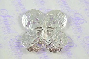 Fantastic Clover Pattern Silver Plated Nurses Buckle Handmade in Sheffield - Picture 1 of 5