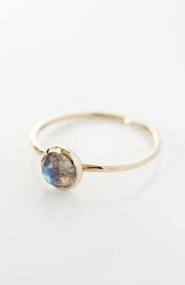 Rose cut labradorite 14k gold ring, gold labradorite ring, rose cut gemstone  - Image 1 of 4