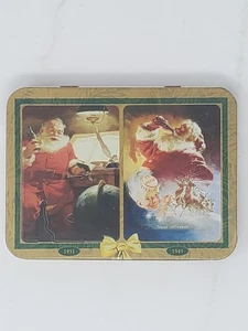 1997 Playing Cards Nostalgia Coca Cola Santa 1951 1949  2 Sealed Decks In Tin - Picture 1 of 3
