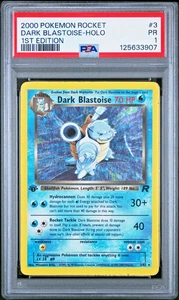 SWIRL PSA 1 1. EDITION 2000 Team Rocket Dark Blastoise 3/82 Holo Foil Pokemon - Bild 1 von 3