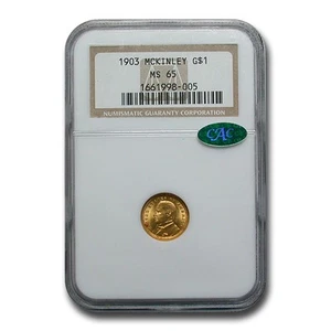 1903 Gold $1.00 McKinley MS-65 NGC CAC - Picture 1 of 3