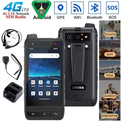 4G LTE Android 15 Rugged Phone PTT Walkie Talkie Outdoors Builder Mobile UNIWA - Image 1 of 4