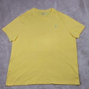 Polo Ralph Lauren Hemd Herren 3XB Gelb Baumwolle Rundhals Kurzarm Pony Logo - Bild 1 von 9