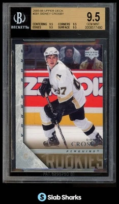 Cubierta superior #201 2005 Sidney Crosby Young Guns radiocontrol novato BGS 9,5 Foto 1 de 4
