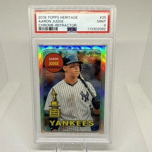 2018 Topps Heritage Chrome Rookie Cup Aaron Judge /569 Chrome Refractor PSA 9 - Picture 1 of 17