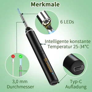 Ohrenschmalz Entferner Otoskop 1920P Wifi Ohrenreiniger mit Kamera, mit 6 LEDs P - Bild 1 von 21