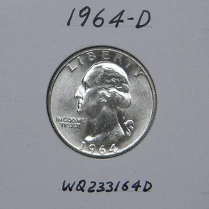 1964-D Washington Quarter, 90% Silbermünze - Bild 1 von 2