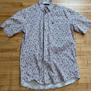Camicia Wrangler Uomo M Medium Collezione George Strait Paisley Manica Corta - Foto 1 di 8