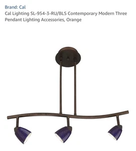 Cal Lighting SL-954-3-RU/BLS Contemporary Modern Three Pendant Lighting Orange - Picture 1 of 2