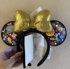 Disney 2023 Leucht Weihnachtsschmuck Minnie Maus Ohren Stirnband Neu - Bild 1 von 7