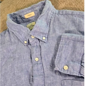 J.Crew Classic Irish Linen Button Down Hemd Herren XL Langarm Blau - Bild 1 von 9