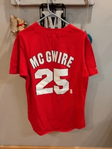MAJESTIC ST. LOUIS CARDINALS MARK MCGWIRE KNOPFLEISTE HEMD HERGESTELLT IN DEN USA GRÖSSE LG202 - Bild 1 von 6
