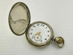 Perfecta Antique Swiss Art Deco Full Hunter Men Pocket Watch for Repairing - Picture 1 of 14