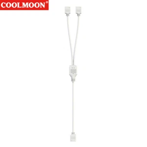 ARGB Chassis Fan Splitter 30cm 1 To 2/3/4 for PC Light Strip Fans (White 1 to 2) - Photo 1/10