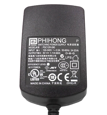 Fuente de alimentación de 45 lotes de 9 V CC 1,11 A, certificada UL/cUL/CE/SAA, compatible con EE. UU./EU/UK/AU Foto 1 de 4