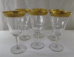 6 Tiffin Franziskaner Wasserkelche Glas Rambler Rose klar schmale Optik - Bild 1 von 3