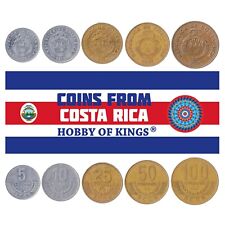 5 Costa Rican Coins | Mixed Collectible Currency Colones | Volcanoes