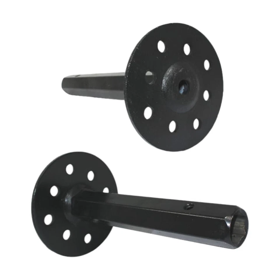 COPPIA 2 MOZZI ESAGONALI CON FLANGIA ATTACCO FIAT X RUOTE GOMMA FRESA MOTOZAPPA - Immagine 1 di 1