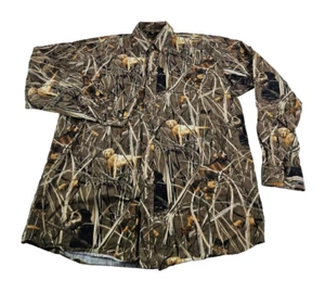 Duck Hunting Dogs Labrador Shirt Men M Brown North River Long Sleeve Button Down - Picture 1 of 13