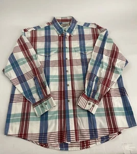 Wrangler Painted Desert Blue Red Plaid Western Cowboy Long Sleeve Shirt Mens XL - Picture 1 of 12