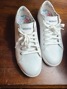 Sebago White Tennis Shoes Size 8 - Picture 1 of 12