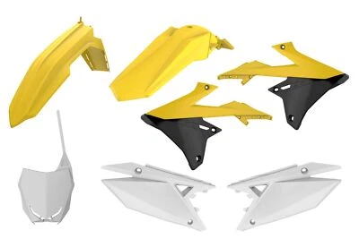 Polisport Yellow, White Plastic Kit fits 18-26 RMZ250, RMZ450 Foto 1 de 3