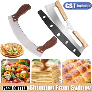1/2X Kitchen Pizza Cutter Rocker Blade Slicer Herb Chopper Vegetable Baking Tool - Picture 1 of 13