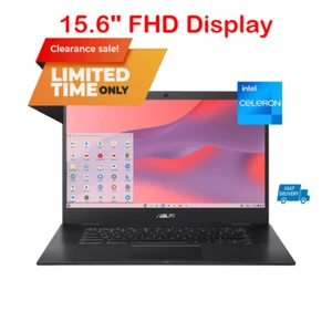ASUS Chromebook CX1 15.6"Laptop Computer,Intel Celeron-N3350,4GB 64GBemmc US A - Picture 1 of 6