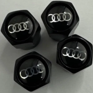 Set of 4 Universal Audi Black Wheel Stem Air Valve Caps 914740acB - Picture 1 of 9