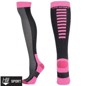 Ladies Riding Socks NEON PINK HySPORT Dynamic Socks Technical & Functional - Picture 1 of 8