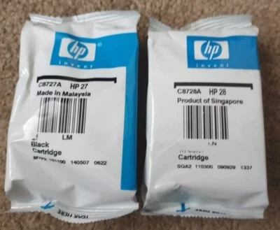 HP 27 C8727A cartucce di inchiostro originali tricolore nero & HP 28 C8728A - Immagine 1 di 4