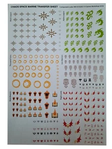 Chaos Space Marine Transfer / Decal Sheet Warhammer 40k - Picture 1 of 1