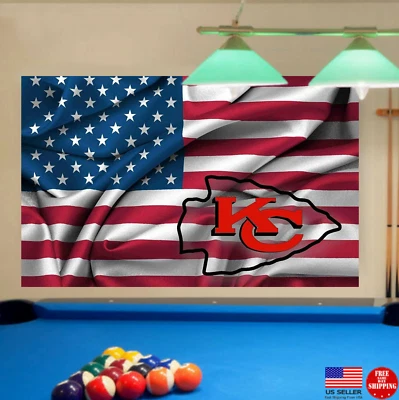 Kansas City Chiefs American 3x5 Flag USA MAHOMES HILL Man Cave Banner - Image 1 of 4