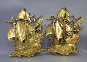 Par GRANDE De Colección 1958 Dardo Syroco Renacimiento Español Clipper Galeón Barco Arte de Pared - Imagen 1 de 7