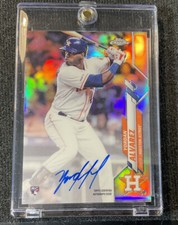 2020 Topps Chrome YORDAN ALVAREZ Refractor Rookie Auto RC /499 Astros On Card