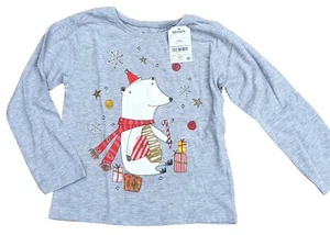 NEXT Niños Niñas Camiseta de Navidad Algodón Gris Marga Oso de las Nieves Regalos MRP £7 - Imagen 1 de 5