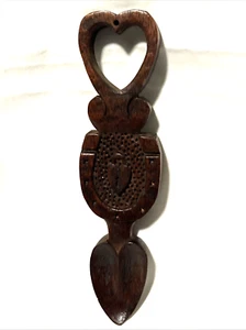 Welsh Love Spoon Heart Horseshoe Lock - Picture 1 of 12