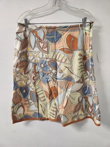 Aventura Skirt Size 4 Floral Organic Cotton Skirt Knit A-Line (shelf31) - Picture 1 of 9