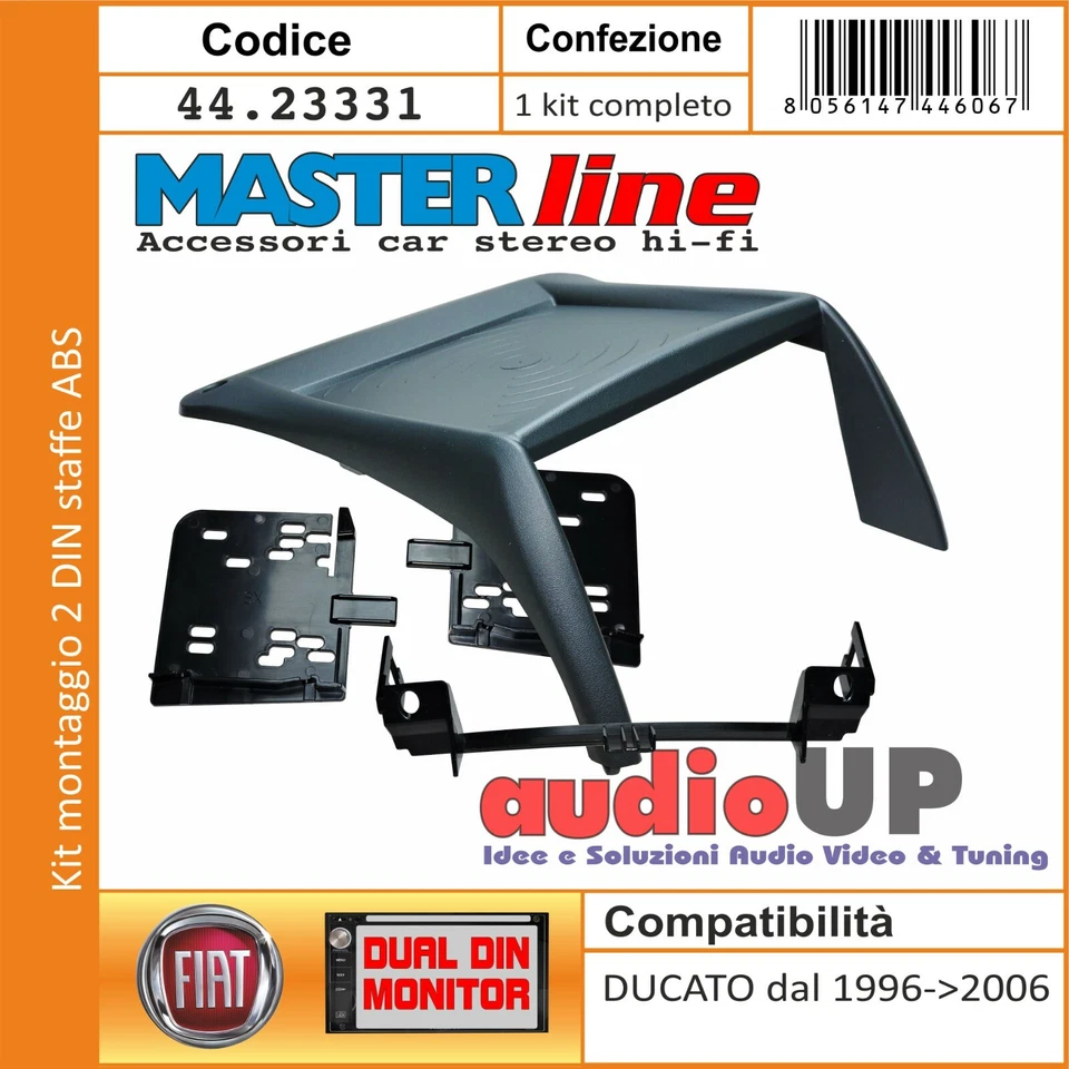 MASCHERINA RADIO 2 DIN FIAT DUCATO 1996>2006 STAFFE ABS PER RADIO 7" O CINESI - Imagen 1 de 4
