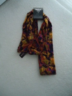 "Bufanda D&Y Fashion verde/naranja/púrpura/negro/marrón/rojo hecha a mano en la India 70"" x" Foto 1 de 3