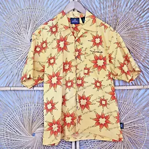 Vintage Maui And Sons Size S Hawaiian Cotton Shirt Yellow Orange Casual - Picture 1 of 7