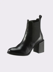 Mode von Heine Damen Stiefelette Stretcheinsatz Blockabsatz schwarz NEU - Bild 1 von 1