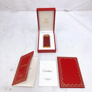 Cartier Trinity Gas Lighter Bordeaux with Box Vintage Smoking Accessory As-Is - Picture 1 of 7