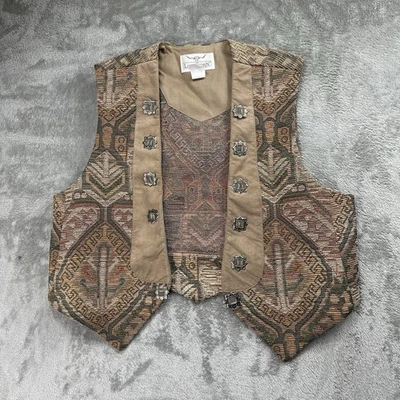 Vintage Longhorn Niver Western Wear Open Tapestry Vest Size XLarge Southwestern - Image 1 of 4