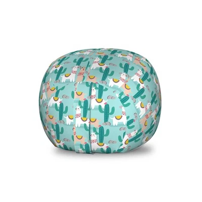 Silla Bolsa Juguete Almacenamiento Llama, Animales Felices y Coloridos con Plantas de Cactus Tr... Foto 1 de 3