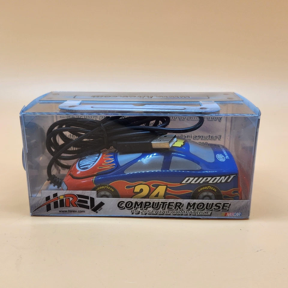 Vintage NASCAR Jeff Gordon #24 DuPont Computer Mouse New Boxed Race Car USB PS2 - Image 1 of 4
