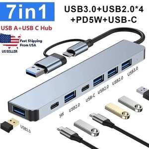7 in 1 Multiport USB-C Hub USB 3.0 2.0 Multi-Hub Dock Splitter Adapter Laptop - Bild 1 von 12