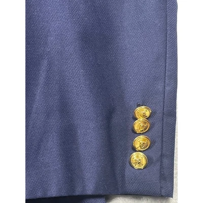 Ralph Lauren Mens Blazer Sport Coat Jacket Blue Gold Buttons Coolmax Wool Blend - Image 1 of 4